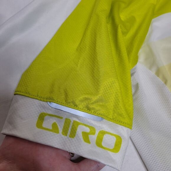 GIRO neon yellow stripe‎ chrono expert renew stretch full zip biking jersey M - Picture 4 of 12